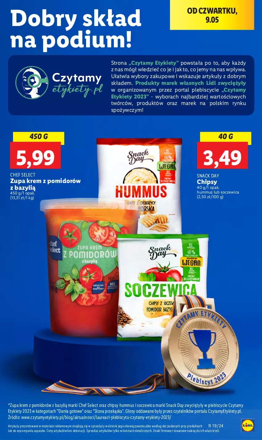 Gazetka promocyjna Lidl - GAZETKA - ważna 09.05 do 11.05.2024 - strona 41 - produkty: Bazyl, Chipsy, Dania gotowe, Hummus, Laur, Mus, Por, Portal, Zupa