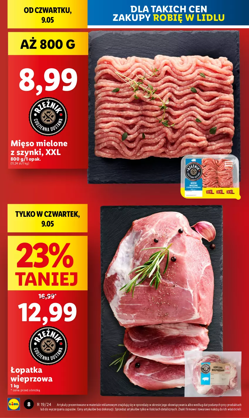 Gazetka promocyjna Lidl - GAZETKA - ważna 09.05 do 11.05.2024 - strona 8 - produkty: Mięso, Mięso mielone, Mięso mielone z szynki