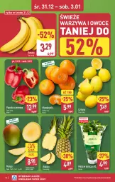 Gazetka promocyjna Aldi - Pełna oferta - Gazetka - ważna od 03.01 do 03.01.2026 - strona 24 - produkty: Mandarynki, Banany, Warzywa, Papryka czerwona, Papryka, Warzywa i owoce, Cytryny, Ananas, Siatka, Owoce, Mango, Mięta