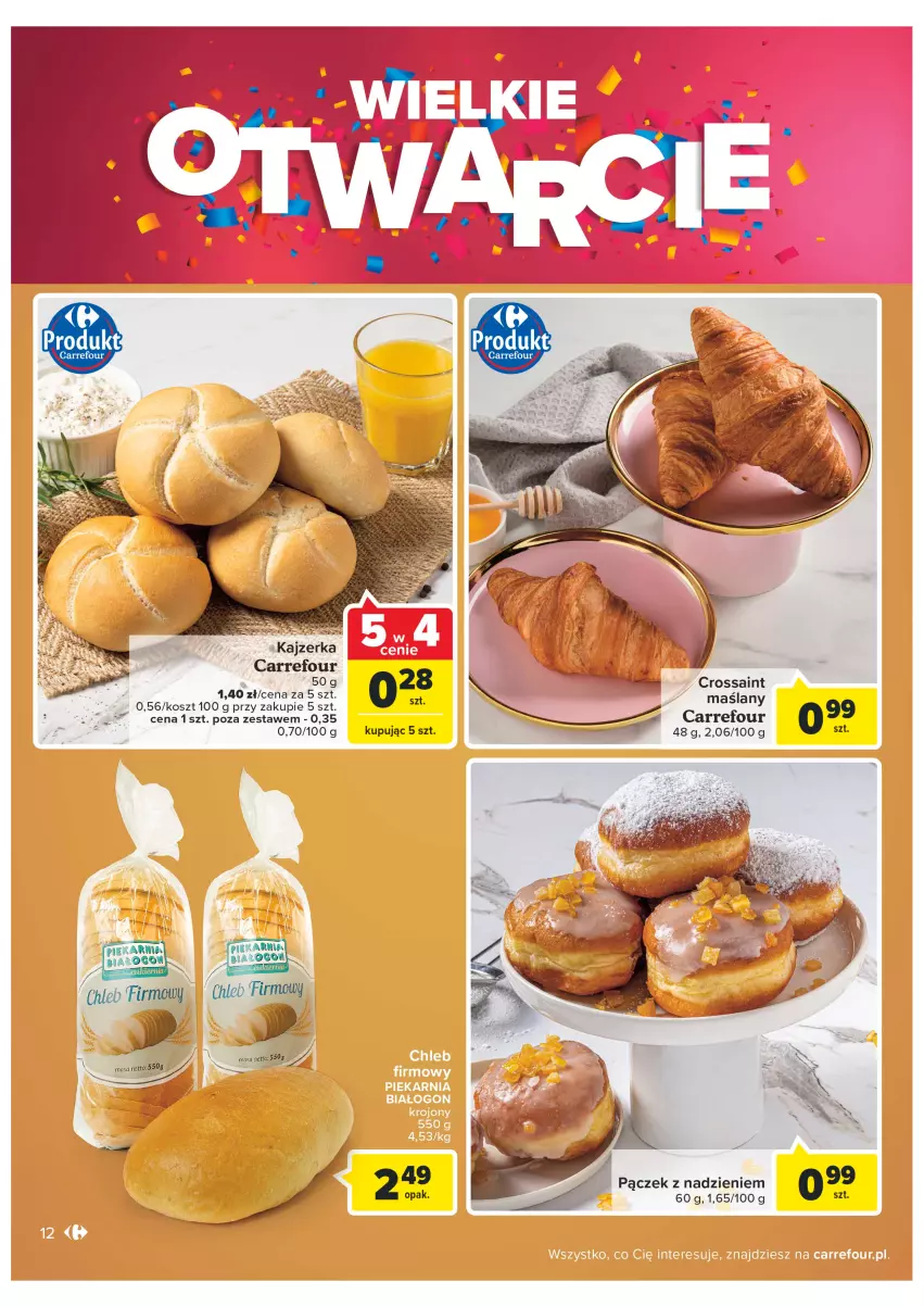 Gazetka promocyjna Carrefour - Gazetka Wielkie Otwarcie Carrefour Kielce - ważna 28.09 do 03.10.2022 - strona 12 - produkty: Kajzerka, Kosz, Pączek