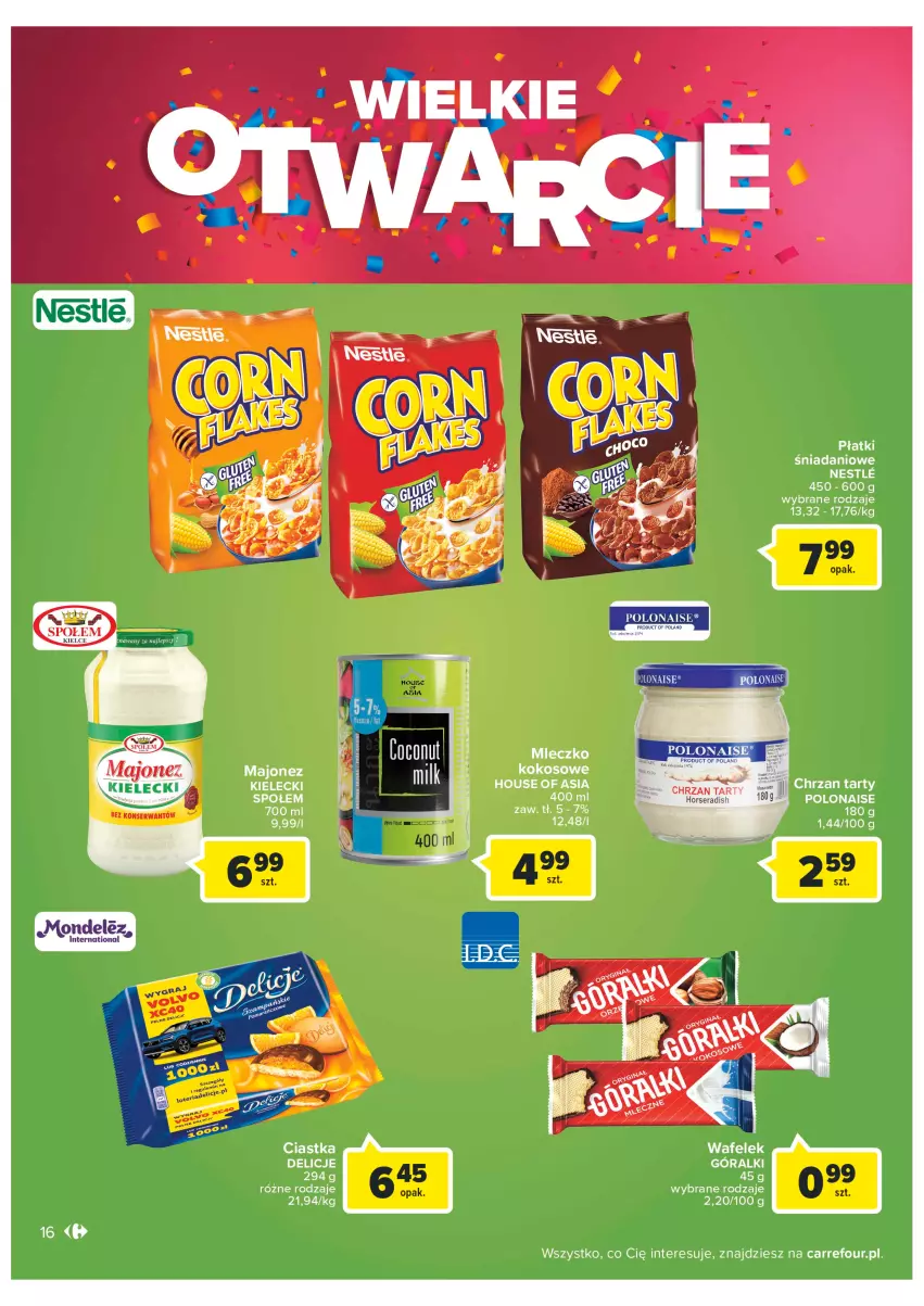 Gazetka promocyjna Carrefour - Gazetka Wielkie Otwarcie Carrefour Kielce - ważna 28.09 do 03.10.2022 - strona 16 - produkty: Chrzan, Ciastka, Danio, Delicje, Góralki, House of Asia, Majonez, Mleczko, Wafelek