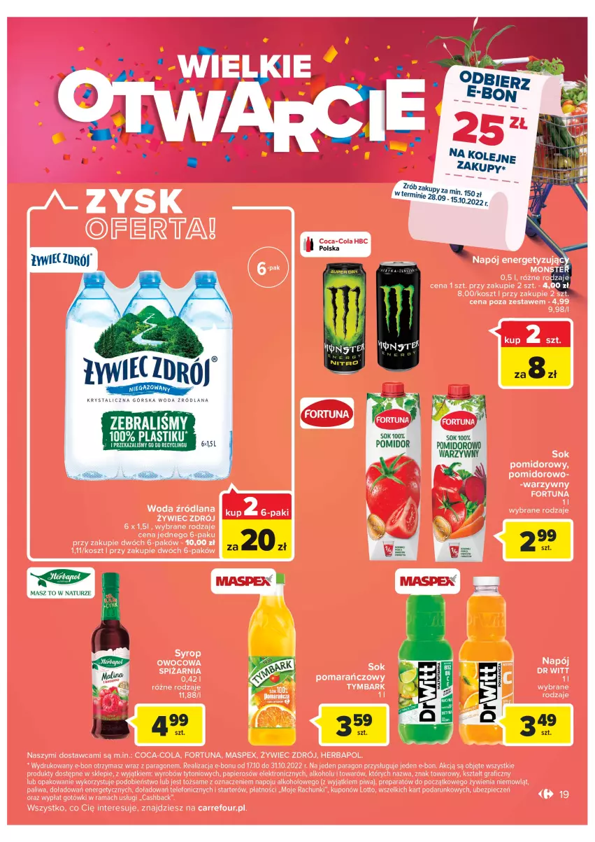 Gazetka promocyjna Carrefour - Gazetka Wielkie Otwarcie Carrefour Kielce - ważna 28.09 do 03.10.2022 - strona 19 - produkty: LANA, Sok, Woda