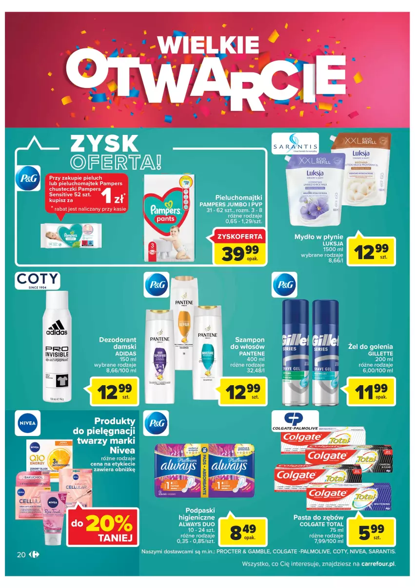 Gazetka promocyjna Carrefour - Gazetka Wielkie Otwarcie Carrefour Kielce - ważna 28.09 do 03.10.2022 - strona 20 - produkty: Chusteczki, Pampers, Pantene