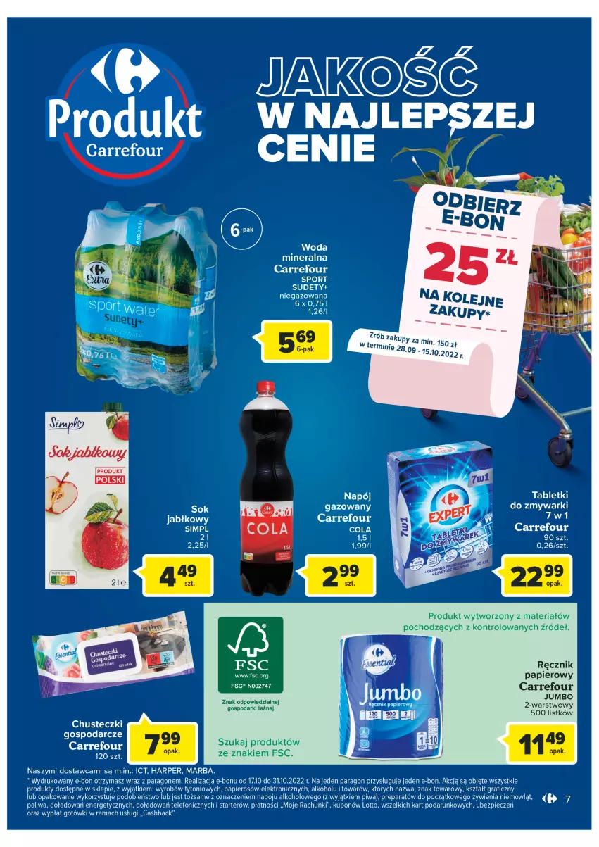 Gazetka promocyjna Carrefour - Gazetka Wielkie Otwarcie Carrefour Kielce - ważna 28.09 do 03.10.2022 - strona 7 - produkty: Chusteczki, Gra, Napój, Papier, Piec, Piwa, Por, Rama, Ręcznik, Tablet, Telefon