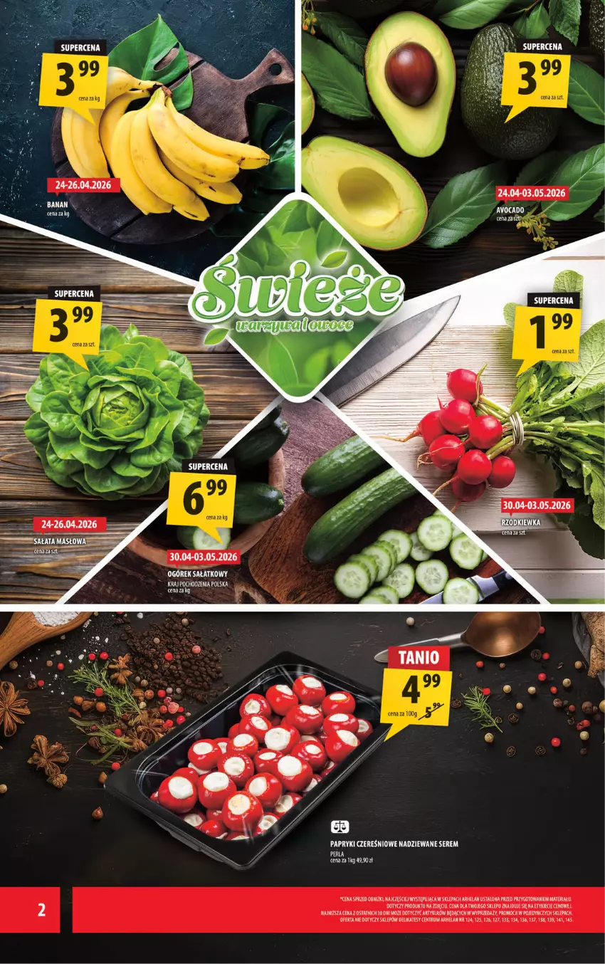 Gazetka promocyjna Arhelan - Gazetka - ważna 24.04 do 03.05.2026 - strona 2 - produkty: Avocado, Masło, Rum, Sałat, Sałata masłowa, Ser
