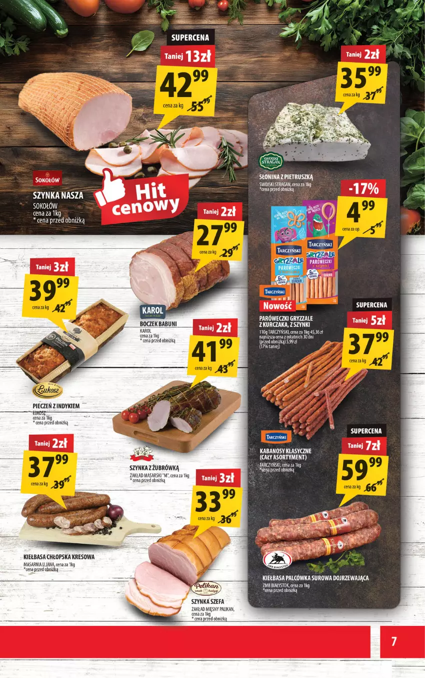 Gazetka promocyjna Arhelan - Gazetka - ważna 24.04 do 03.05.2026 - strona 7 - produkty: Babuni, Boczek, Fa, Kabanos, Kiełbasa, Kurczak, LG, Sok, Sokołów, Szynka, Tarczyński