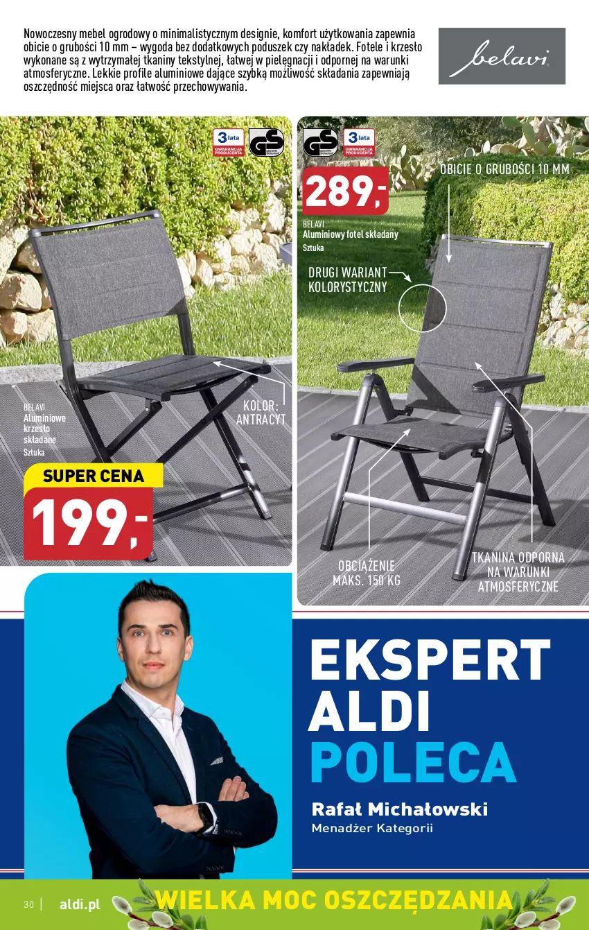 Gazetka promocyjna Aldi - Pełen katalog - ważna 27.03 do 02.04.2023 - strona 30 - produkty: BIC, Fa, Fotel, Krzesło, Krzesło składane, Por