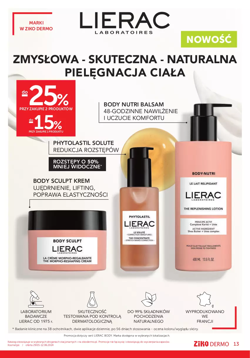 Gazetka promocyjna Ziko - Gazetka Ziko Dermo - ważna 29.05 do 12.06.2024 - strona 13 - produkty: Body, Lierac, Phyto, Ser