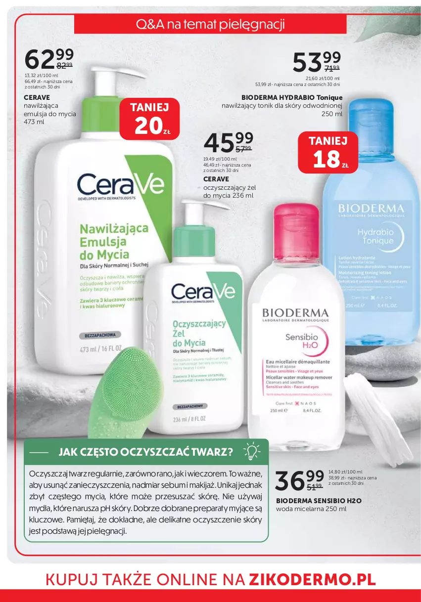 Gazetka promocyjna Ziko - Gazetka Ziko Dermo - ważna 29.05 do 12.06.2024 - strona 2 - produkty: Bioderma, CeraVe, Emulsja, Emulsja do mycia, Makijaż, Mięta, Tonik, Woda, Woda micelarna