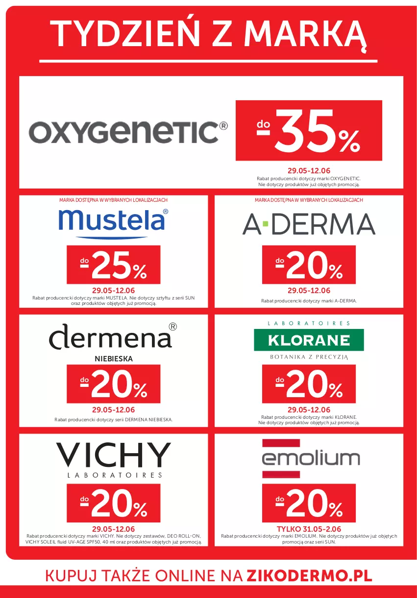 Gazetka promocyjna Ziko - Gazetka Ziko Dermo - ważna 29.05 do 12.06.2024 - strona 22 - produkty: A-derma, Dermena, Emolium, Klorane, Mus, Mustela, Ser, Vichy