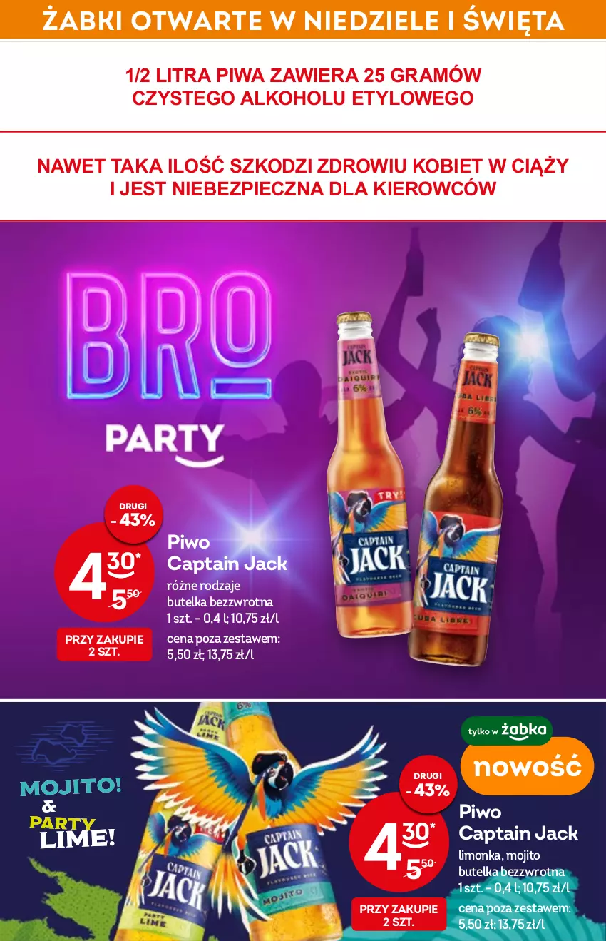 Gazetka promocyjna Żabka - ważna 13.04 do 19.04.2022 - strona 22 - produkty: Captain Jack, Gra, Limonka, Piec, Piwa, Piwo