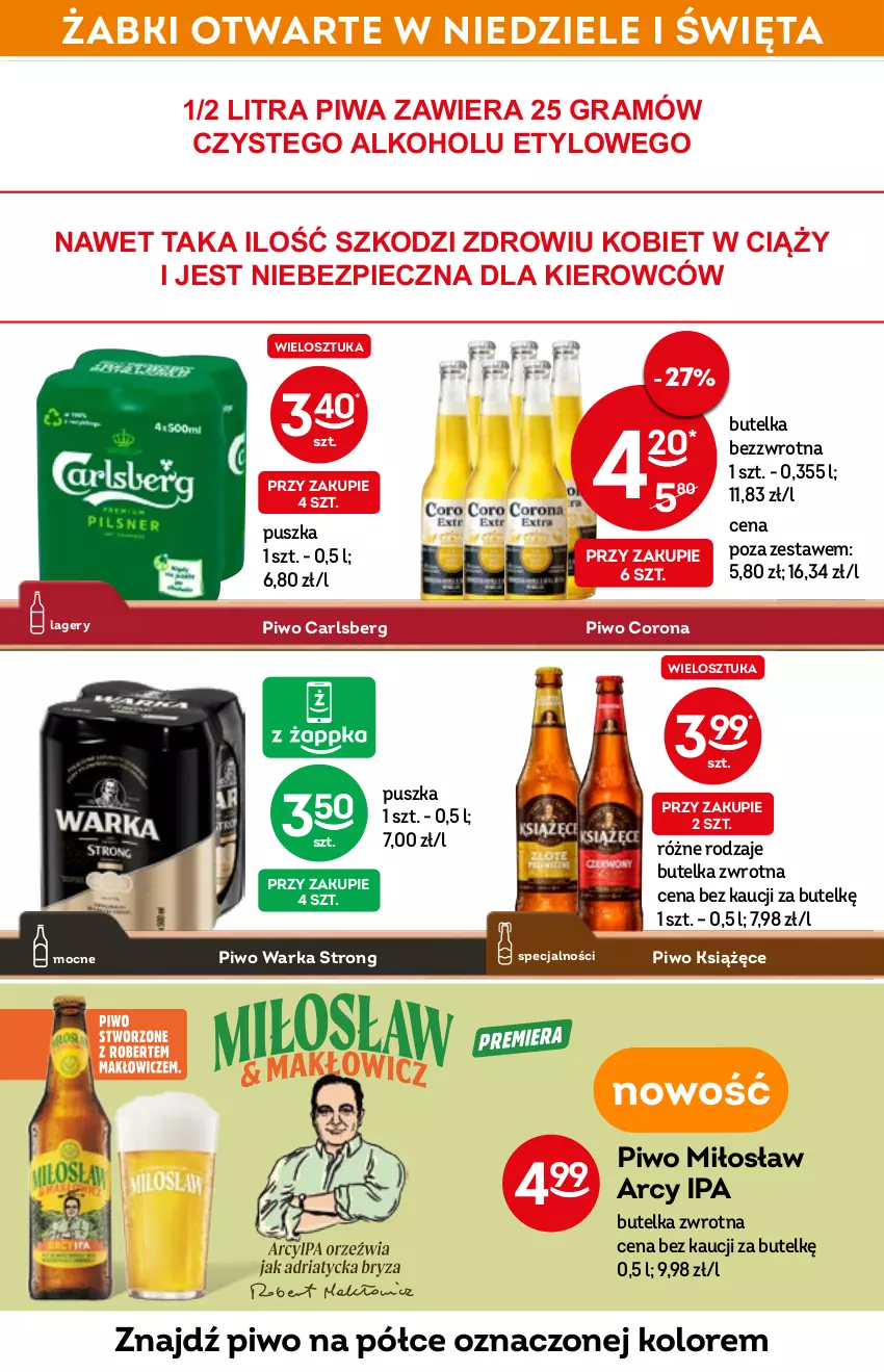 Gazetka promocyjna Żabka - ważna 13.04 do 19.04.2022 - strona 27 - produkty: Carlsberg, Gra, Książęce, Piec, Piwa, Piwo, Warka