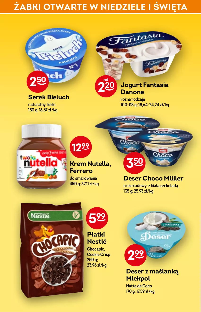 Gazetka promocyjna Żabka - ważna 13.04 do 19.04.2022 - strona 32 - produkty: Bieluch, Danone, Deser, Fa, Fanta, Ferrero, Jogurt, Müller, Nestlé, Nutella, Ser, Serek