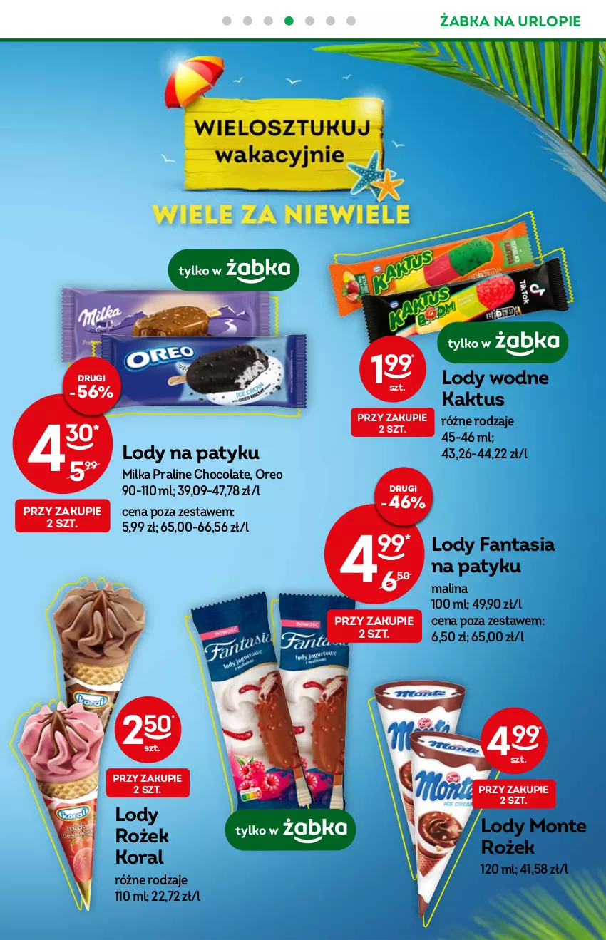 Gazetka promocyjna Żabka - ważna 13.07 do 19.07.2022 - strona 11 - produkty: Fa, Fanta, Kaktus, Lody, Milka, Monte, Oreo