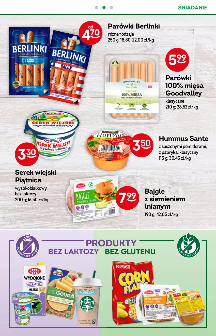 Gazetka promocyjna Żabka - ważna 13.07 do 19.07.2022 - strona 27 - produkty: Bajgle, Berlinki, Hummus, Mus, Parówki, Piątnica, Sante, Ser, Serek, Serek wiejski, Sok