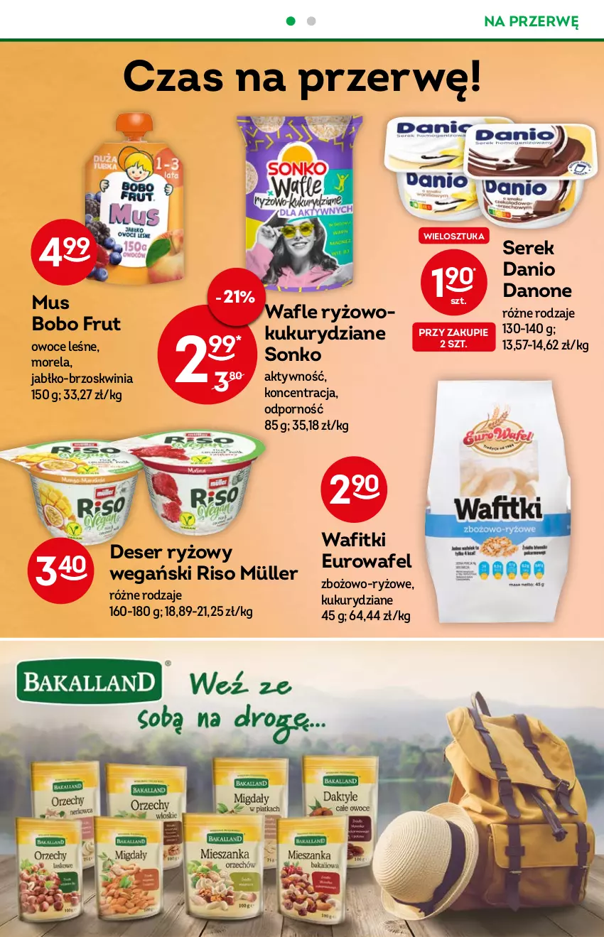 Gazetka promocyjna Żabka - ważna 13.07 do 19.07.2022 - strona 30 - produkty: Danio, Danone, Deser, Morela, Müller, Mus, Owoce, Por, Ryż, Ser, Serek, Sonko, Wafle