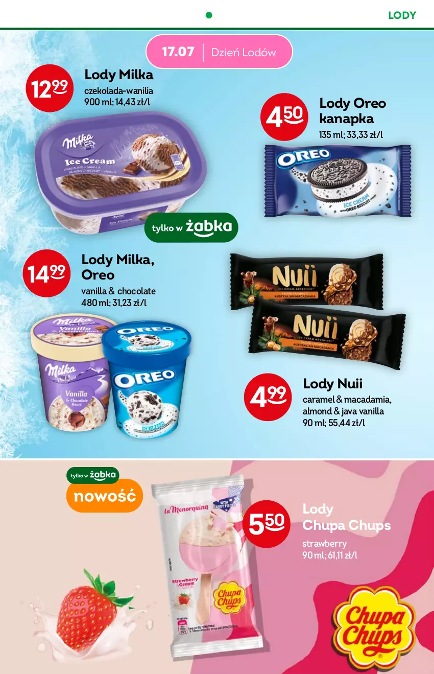 Gazetka promocyjna Żabka - ważna 13.07 do 19.07.2022 - strona 36 - produkty: Chupa Chups, Czekolada, Lody, Milka, Oreo