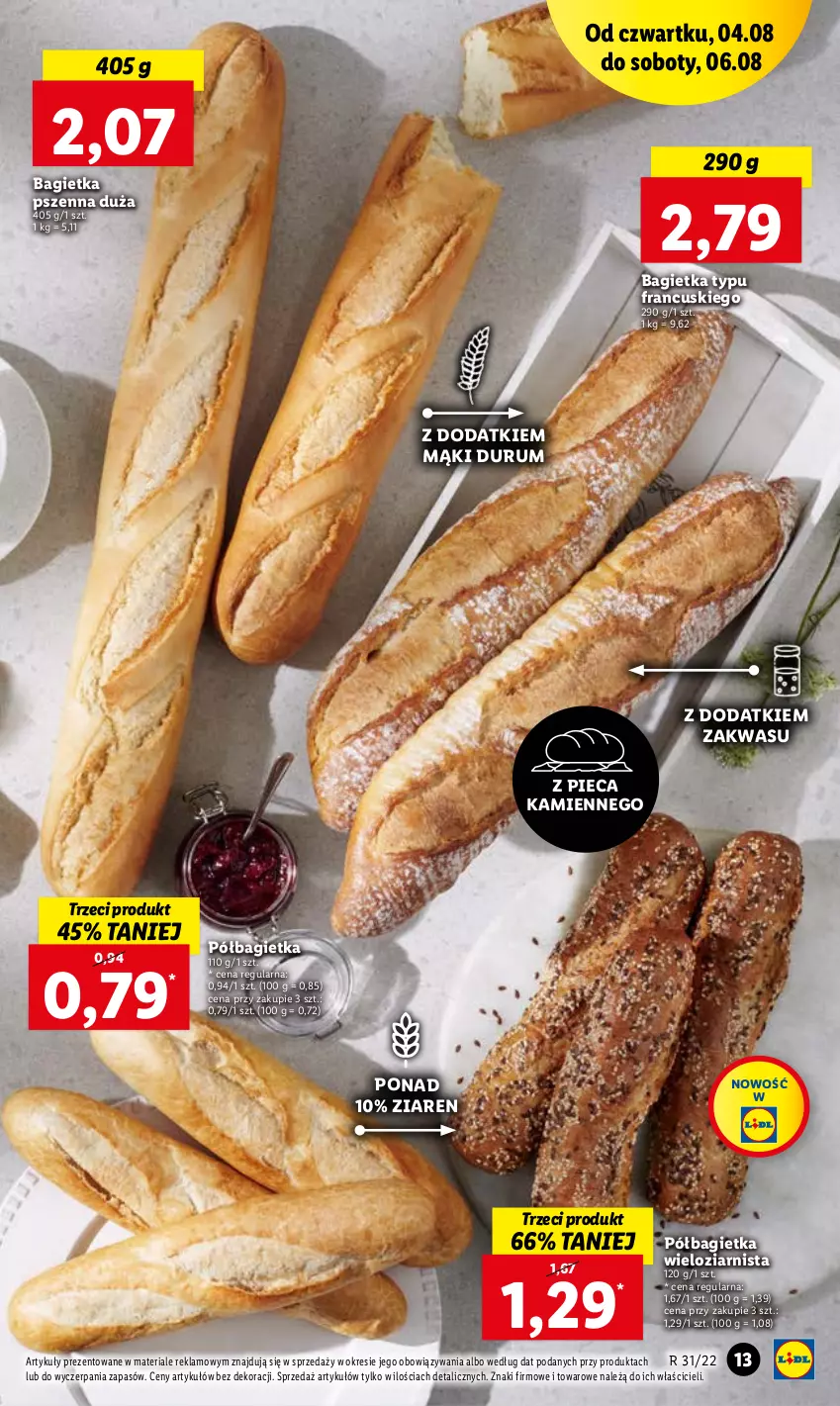 Gazetka promocyjna Lidl - GAZETKA - ważna 04.08 do 06.08.2022 - strona 13 - produkty: Bagietka, Bagietka pszenna, Piec, Półbagietka, Rum