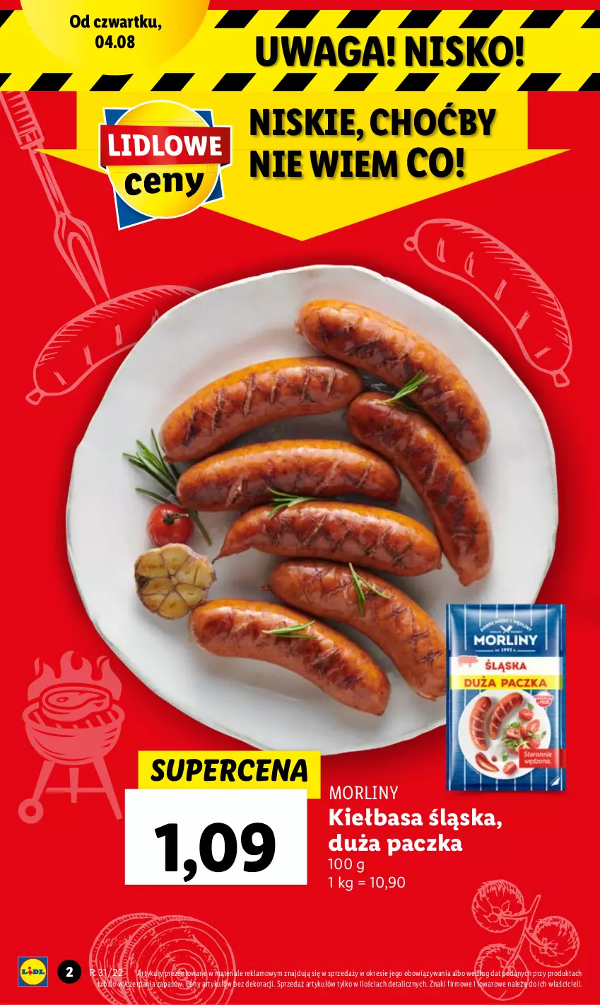 Gazetka promocyjna Lidl - GAZETKA - ważna 04.08 do 06.08.2022 - strona 2 - produkty: Kiełbasa, Kiełbasa śląska, Morliny, Waga