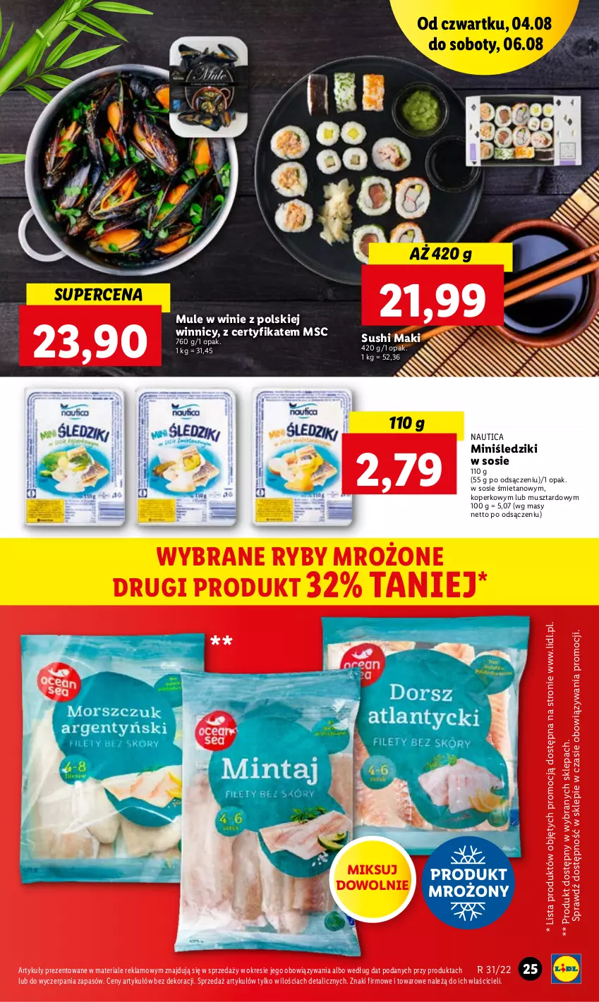 Gazetka promocyjna Lidl - GAZETKA - ważna 04.08 do 06.08.2022 - strona 25 - produkty: Mule, Mus, Sos, Sushi