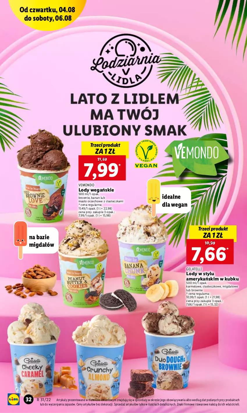 Gazetka promocyjna Lidl - GAZETKA - ważna 04.08 do 06.08.2022 - strona 32 - produkty: Brownie, Lody, Masło, Masło orzechowe