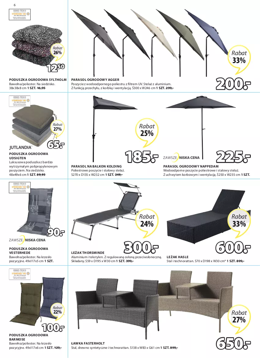 Gazetka promocyjna Jysk - Oferta tygodnia - ważna 11.05 do 24.05.2022 - strona 7 - produkty: Edam, Fa, Krzesło, Parasol, Poduszka, Por, Siedzisko, Wełna