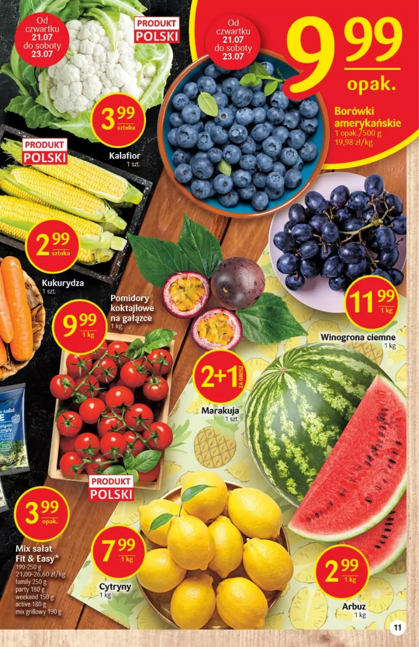 Gazetka promocyjna Delikatesy Centrum - Gazetka DC28 - ważna 21.07 do 27.07.2022 - strona 11 - produkty: Arbuz, Grill, Kalafior, Sałat, Wino, Winogrona