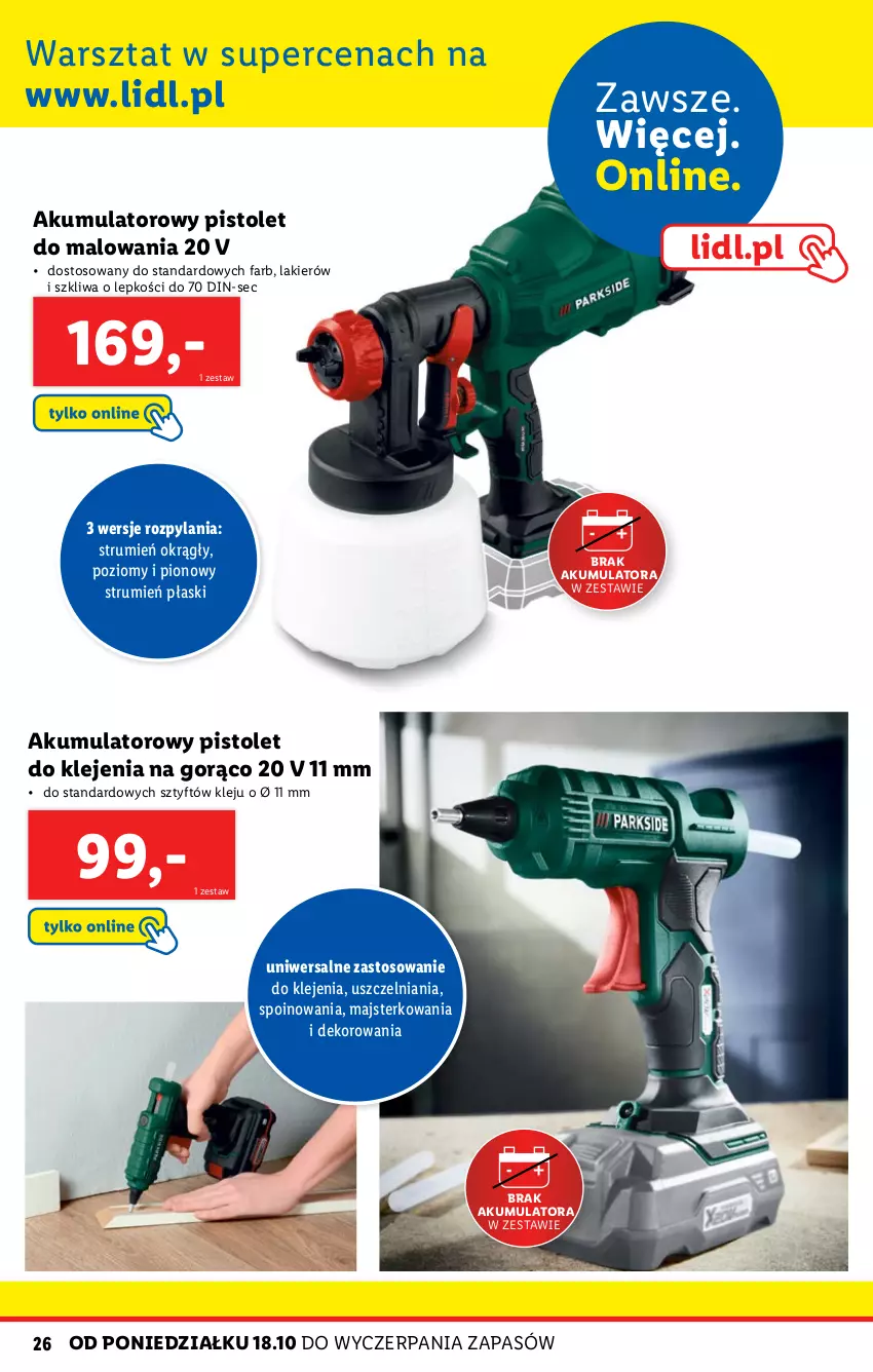 Gazetka promocyjna Lidl - KATALOG SKLEPU ONLINE WARSZAT - ważna 18.10 do 31.12.2021 - strona 26 - produkty: Akumulator, Fa, Klej, Lakier, Pistolet, Rum