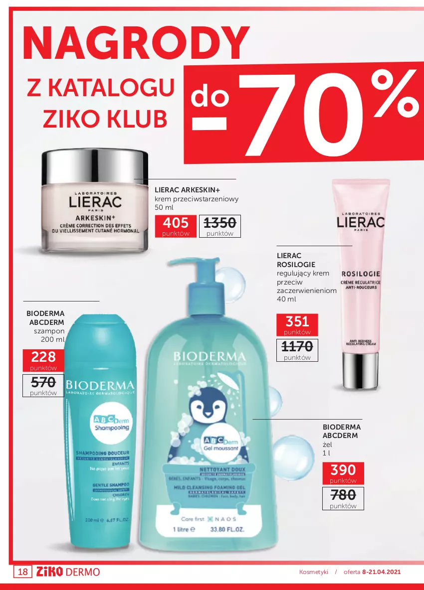 Gazetka promocyjna Ziko - 8-21 KWIETNIA - ważna 08.04 do 21.04.2021 - strona 18 - produkty: Bioderma, Lierac, Szampon