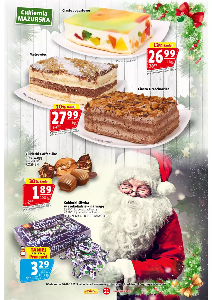 Gazetka promocyjna Prim Market - ważna 18.12 do 28.12.2025 - strona 21 - produkty: Ciasto jogurtowe, Cukier, Cukierki, Jogurt, Metro