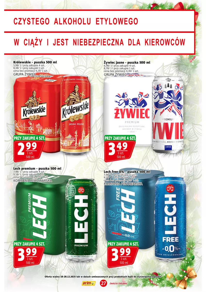 Gazetka promocyjna Prim Market - ważna 18.12 do 28.12.2025 - strona 27 - produkty: Królewski, Lech Premium