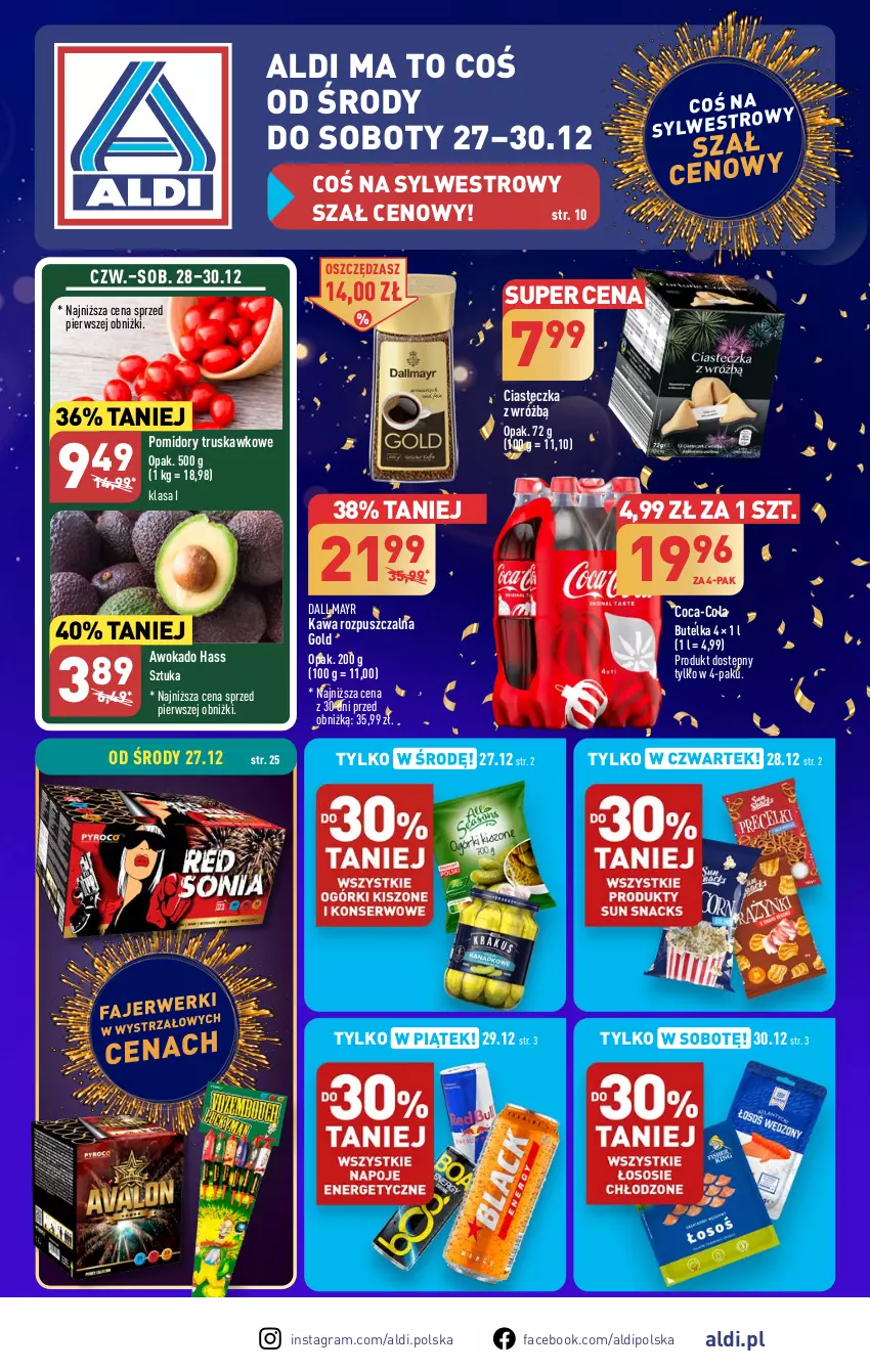 Gazetka promocyjna Aldi - Pełna oferta - ważna 27.12 do 30.12.2023 - strona 1 - produkty: Coca-Cola, Dallmayr, Fa, Gra, Kawa, Kawa rozpuszczalna, Pomidory