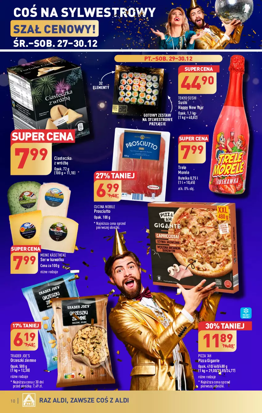 Gazetka promocyjna Aldi - Pełna oferta - ważna 27.12 do 30.12.2023 - strona 10 - produkty: Kawa, Orzeszki, Orzeszki ziemne, Pizza, Prosciutto, Ser, Sushi