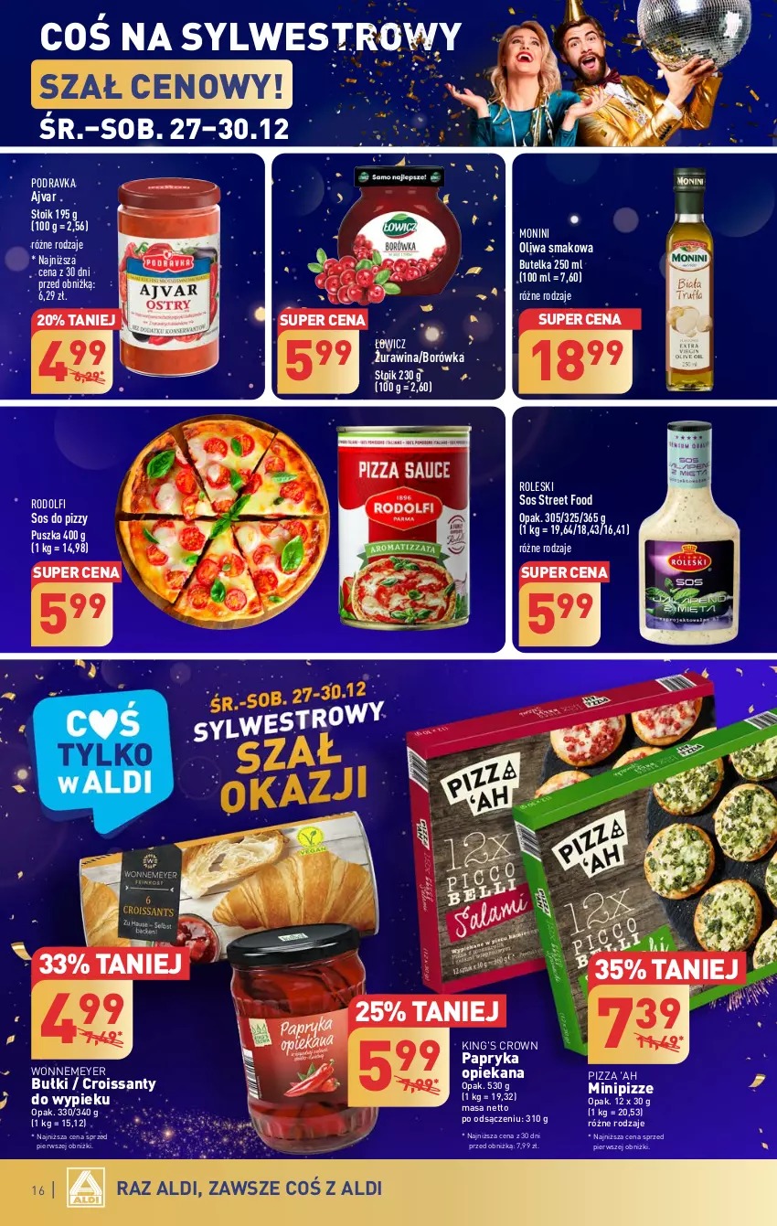 Gazetka promocyjna Aldi - Pełna oferta - ważna 27.12 do 30.12.2023 - strona 16 - produkty: Borówka, Croissant, Monini, Odol, Papryka, Pizza, Podravka, Sos, Sos do pizzy