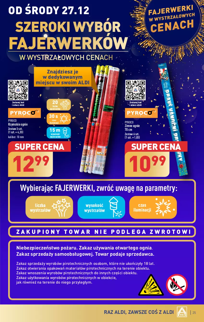 Gazetka promocyjna Aldi - Pełna oferta - ważna 27.12 do 30.12.2023 - strona 25 - produkty: Fa, Piec, Rzymskie ognie, Sok, Strzałów