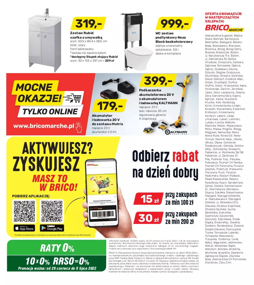 Gazetka promocyjna Bricomarche - Gazetka - ważna 29.06 do 09.07.2022 - strona 20 - produkty: Akumulator, BIC, Fa, Gry, Kasza, Kosz, Kujawski, Lack, Lakier, Namysłów, Podlaski, Rama, Słupek, Sok, Sokół, Sól, Sprzedawcy, Szafka, Szal, Szprot, Top, Warka, Wino