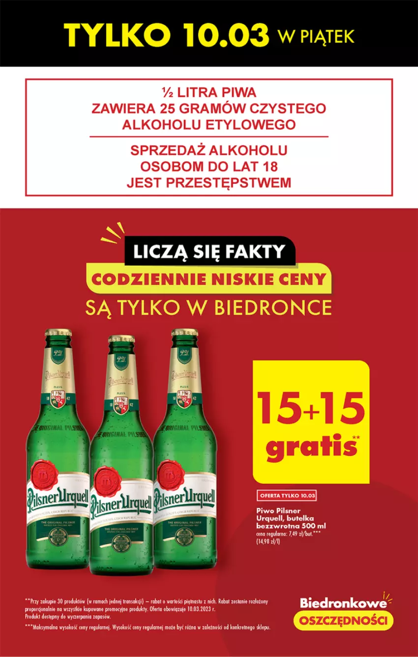 Gazetka promocyjna Biedronka - ważna 09.03 do 15.03.2023 - strona 3 - produkty: Dron, Gra, Kret, Pilsner Urquell, Piwa, Piwo, Por, Rama, Sok