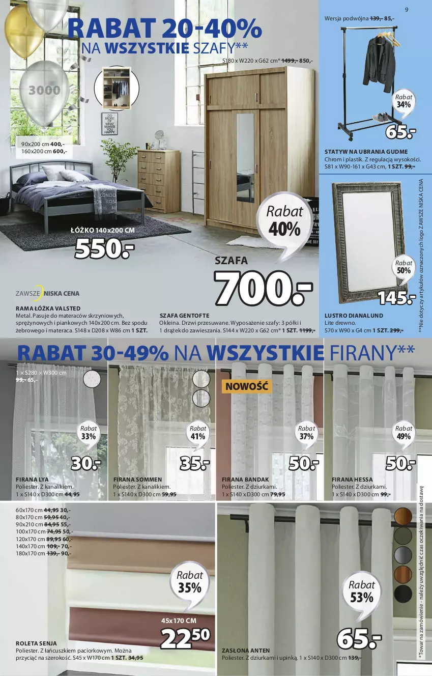 Gazetka promocyjna Jysk - Oferta tygodnia - ważna 04.05 do 18.05.2021 - strona 10 - produkty: Drzwi, Fa, Firana, Lustro, Materac, Rama, Rama łóżka, Roleta, Sok, Statyw na ubrania, Szafa, Tera, Ubrania, Zasłona