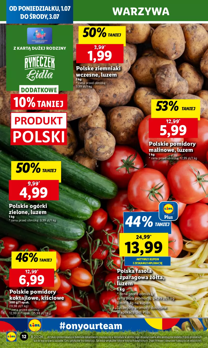 Gazetka promocyjna Lidl - GAZETKA - ważna 01.07 do 03.07.2024 - strona 16 - produkty: Chleb, Fa, Fasola, Fasola szparagowa, Pomidory, Ser, Warzywa, Ziemniaki