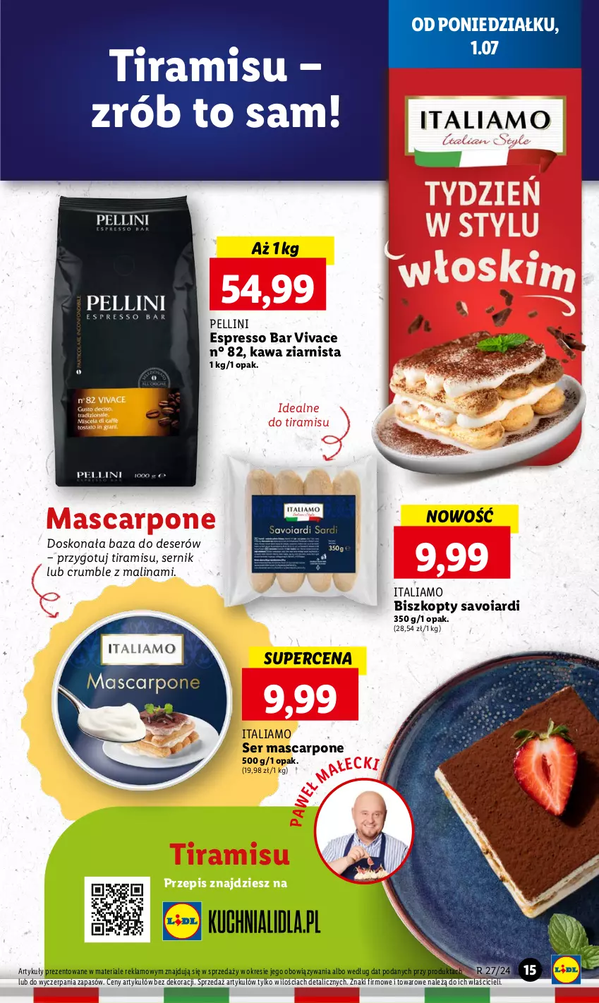 Gazetka promocyjna Lidl - GAZETKA - ważna 01.07 do 03.07.2024 - strona 19 - produkty: Biszkopty, Deser, Kawa, Kawa ziarnista, Mascarpone, Rum, Ser