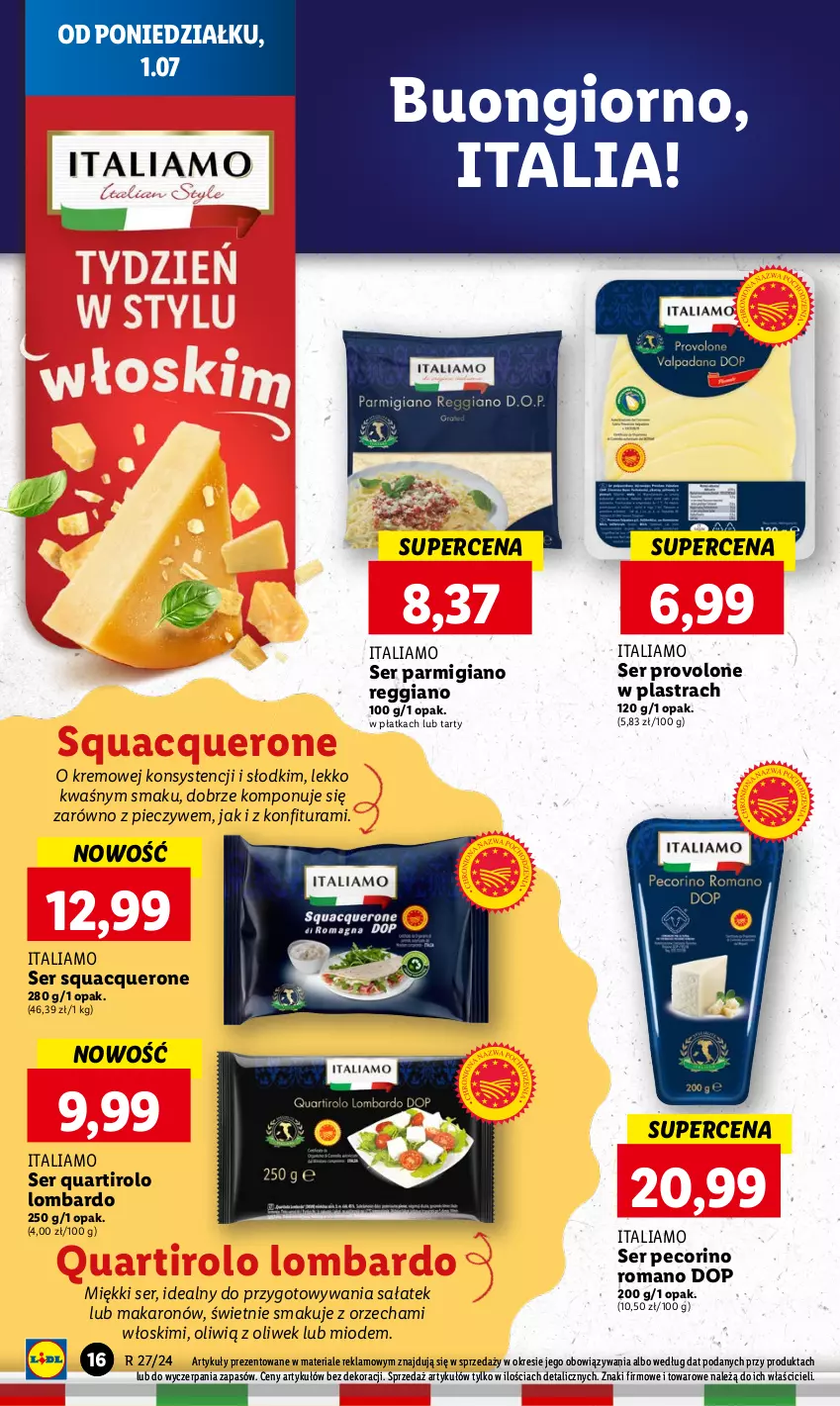 Gazetka promocyjna Lidl - GAZETKA - ważna 01.07 do 03.07.2024 - strona 20 - produkty: Konfitura, Makaron, Pecorino, Piec, Sałat, Ser