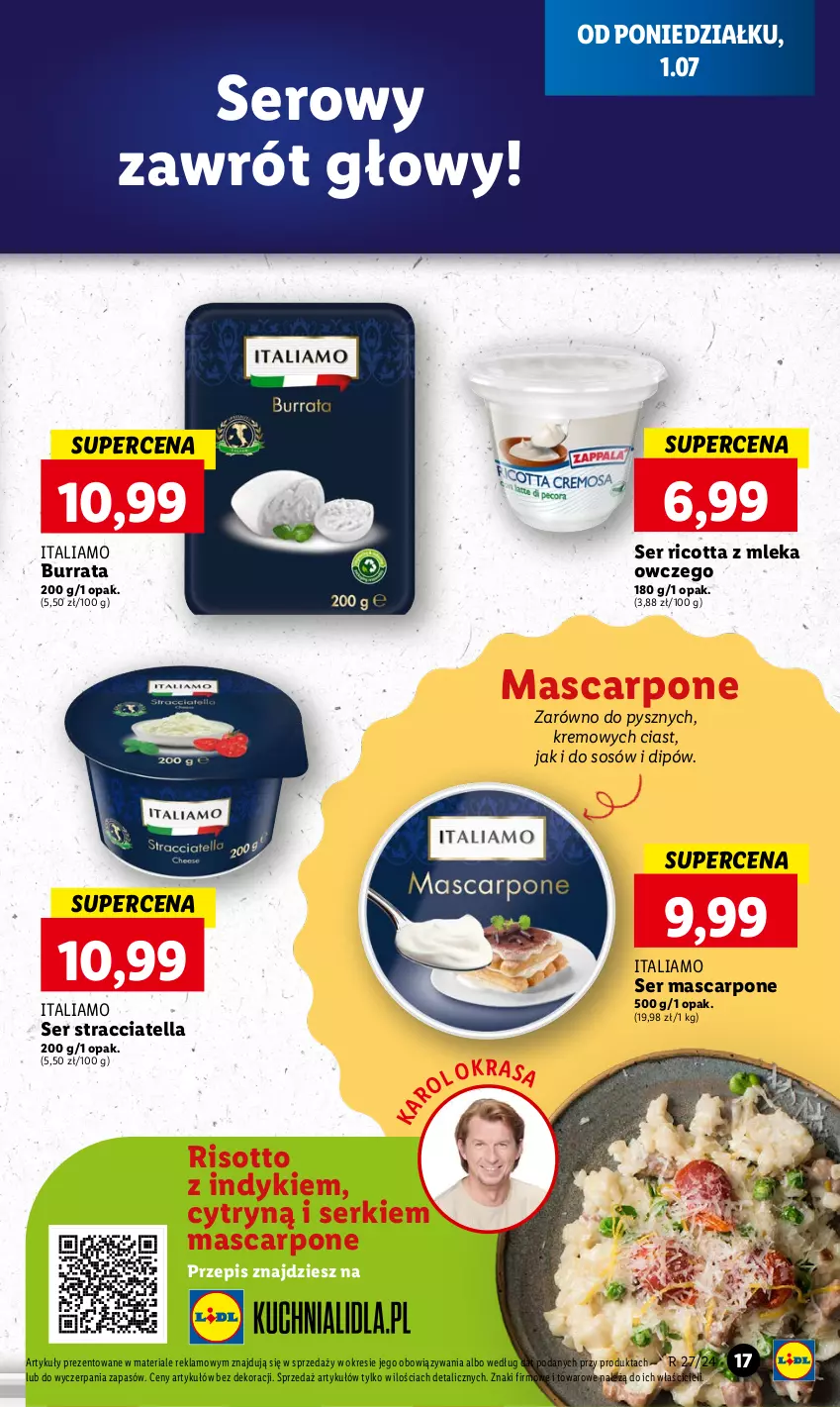 Gazetka promocyjna Lidl - GAZETKA - ważna 01.07 do 03.07.2024 - strona 21 - produkty: Burrata, Mascarpone, Ricotta, Ser, Sos