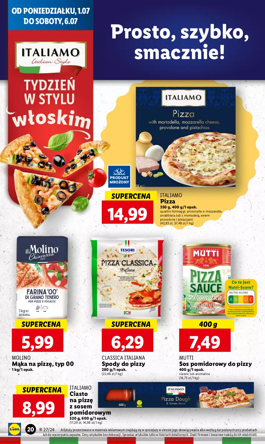 Gazetka promocyjna Lidl - GAZETKA - ważna 01.07 do 03.07.2024 - strona 24 - produkty: Maggi, Mąka, Mozzarella, Pizza, Prosciutto, Ser, Sos, Sos pomidorowy