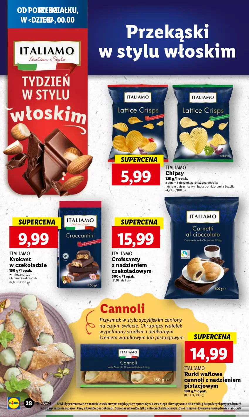 Gazetka promocyjna Lidl - GAZETKA - ważna 01.07 do 03.07.2024 - strona 32 - produkty: Bazyl, Chipsy, Croissant, Rurki, Ser, Wafelek