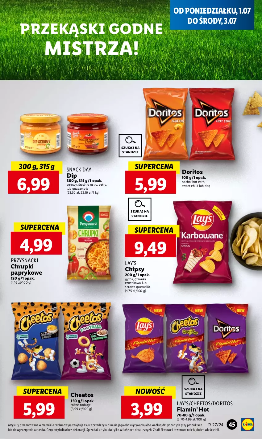 Gazetka promocyjna Lidl - GAZETKA - ważna 01.07 do 03.07.2024 - strona 51 - produkty: Amol, Cheetos, Chipsy, Chrupki, Gyros, Lay’s, Przysnacki, Ser