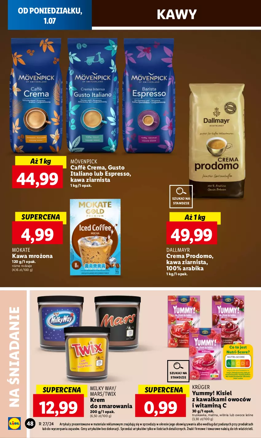 Gazetka promocyjna Lidl - GAZETKA - ważna 01.07 do 03.07.2024 - strona 56 - produkty: Dallmayr, Kawa, Kawa ziarnista, Kisiel, Mars, Milky Way, Owoce, Twix