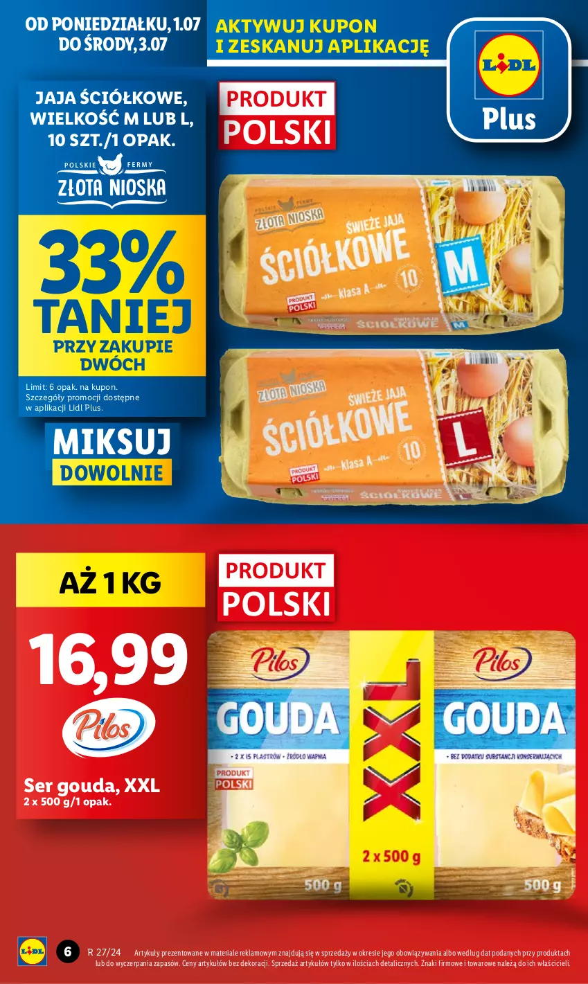 Gazetka promocyjna Lidl - GAZETKA - ważna 01.07 do 03.07.2024 - strona 6 - produkty: Gouda, Jaja, Ser