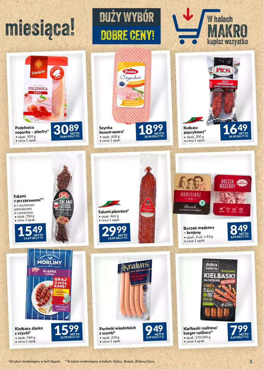 Gazetka promocyjna Makro - Najlepsze oferty - ważna 30.05 do 26.06.2023 - strona 3 - produkty: Boczek, Burger, Kiełbasa, Kiełbasa śląska, Parówki, Polędwica, Salami, Ser, Szynka, Szynka konserwowa