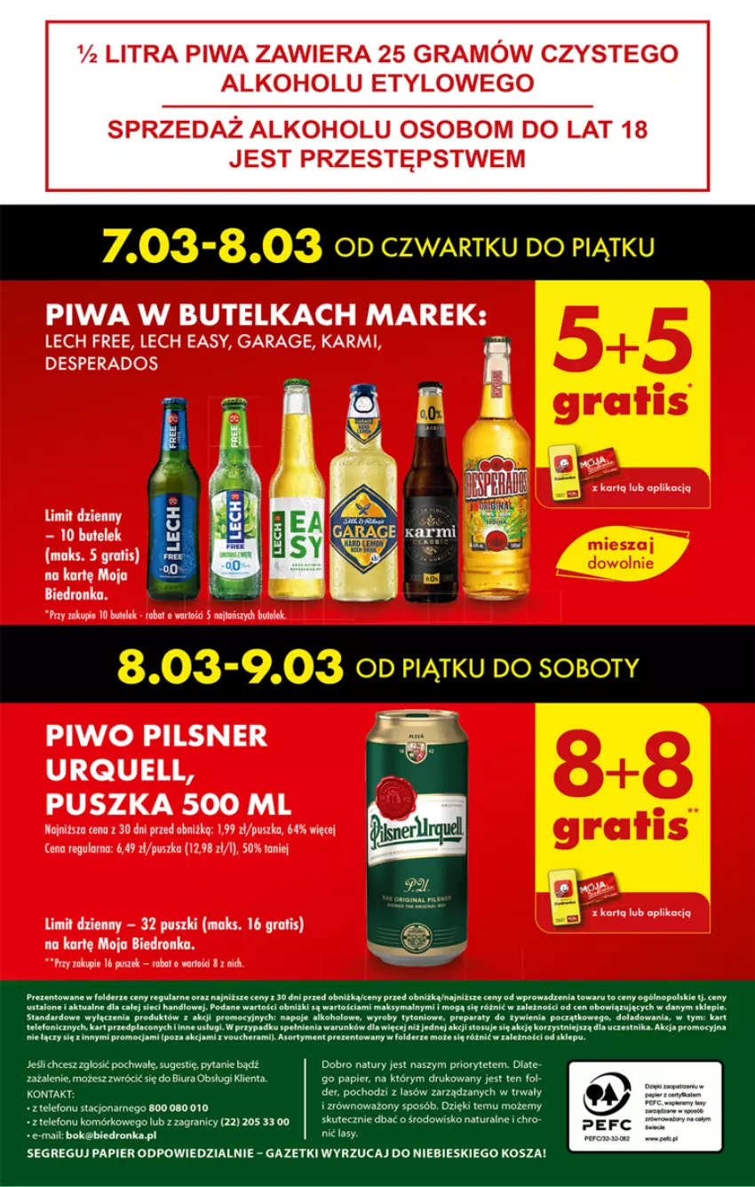 Gazetka promocyjna Biedronka - Od czwartku - ważna 07.03 do 13.03.2024 - strona 67 - produkty: Desperados, Dron, Fa, Gra, Karmi, Kosz, LG, Napoje, Papier, Pilsner Urquell, Piwa, Piwo, Por, Robot, Telefon