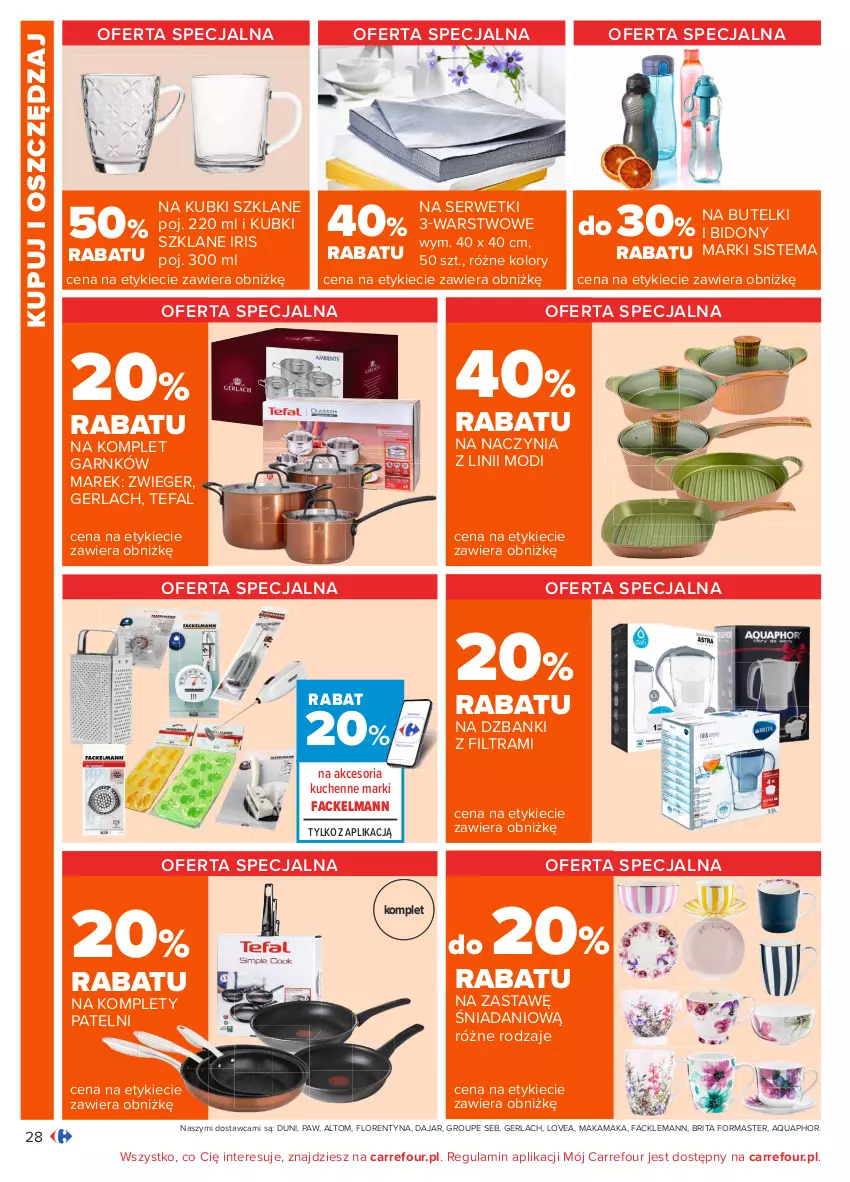 Gazetka promocyjna Carrefour - Gazetka Carrefour - ważna 14.06 do 27.06.2021 - strona 28 - produkty: Aquaphor, Brit, Brita, Danio, Fa, Ser, Serwetki, Tefal